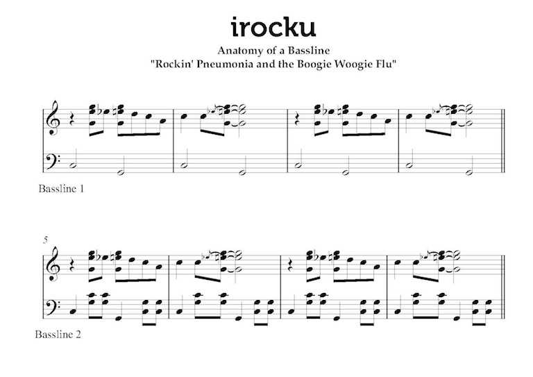 Listen to the 4 different piano bass lines 
